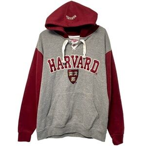 VTG HARVARD Licensed Gear Hoodie Logo College Crest Color Block Sweatshirt Uni